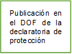 Publicación en el DOF de la declaratoria de protección